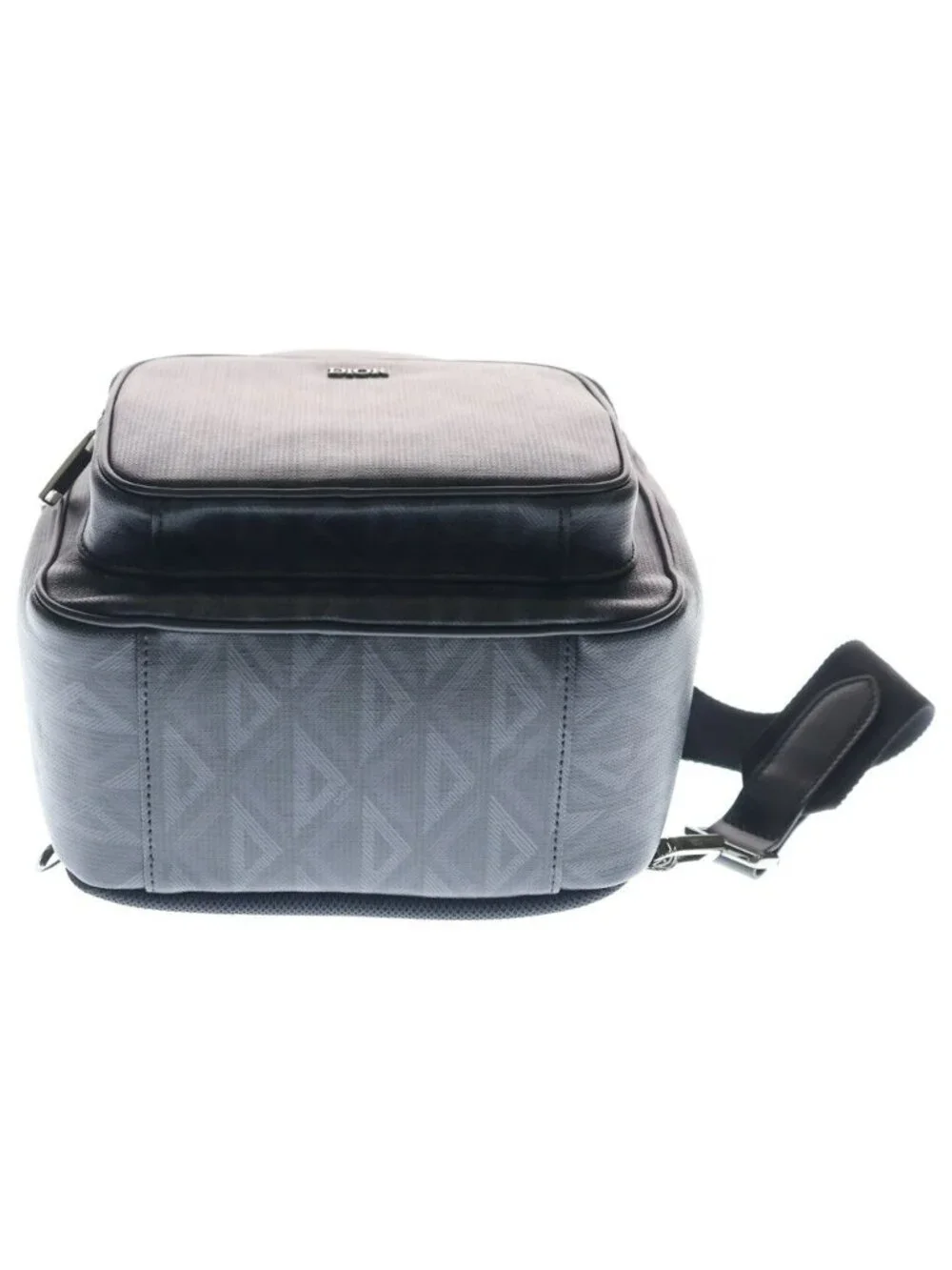 Dior Rider CD Diamond Mini Sling Bag Black Canvas Silver